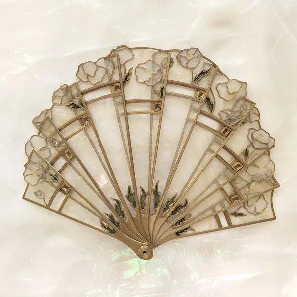 Poppy flower hand fan